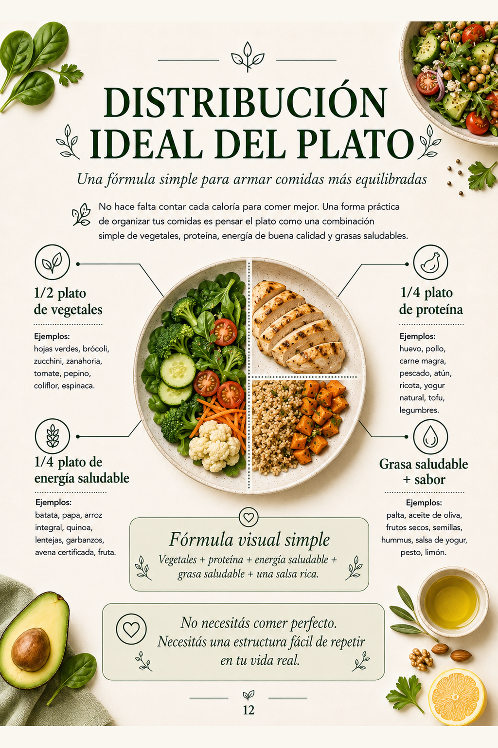 Página interna del ebook con recetas y guías